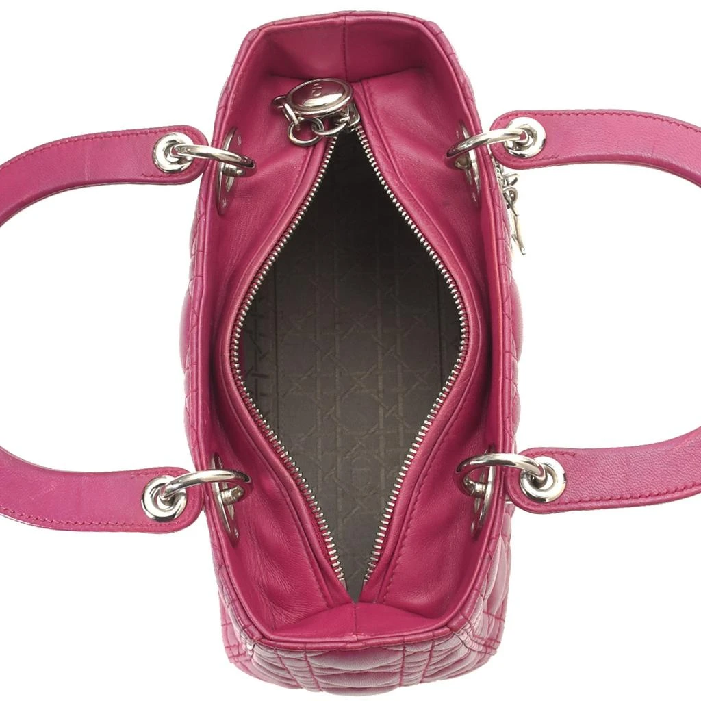 商品[二手商品] Dior|Christian Dior Violet Quilted Cannage Leather Lady Dior Medium Handbag,价格¥39839,第5张图片详细描述