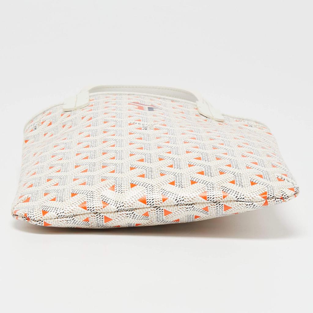 Goyard White/Orange Goyardine Coated Canvas and Leather Poitiers Claire-Voie Tote商品第6张图片规格展示