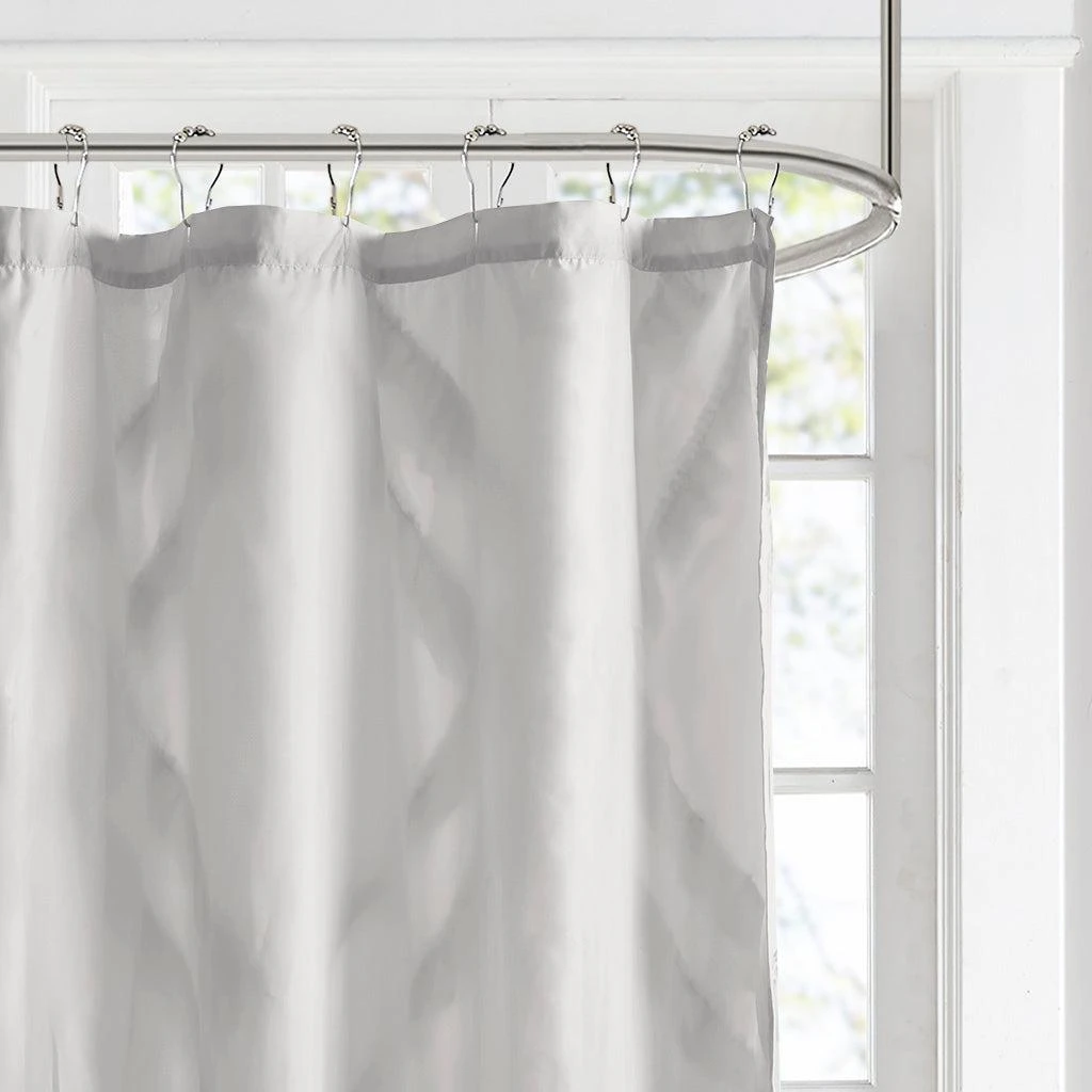商品Intelligent Design|Kacie Diamond Ruffles Shower Curtain,价格¥265,第5张图片详细描述