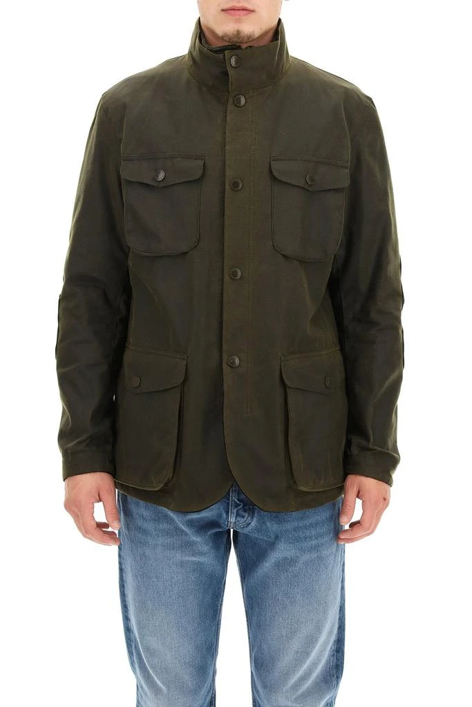 商品Barbour|Barbour Ogston High-Neck Waxed Jacket,价格¥3508,第2张图片详细描述