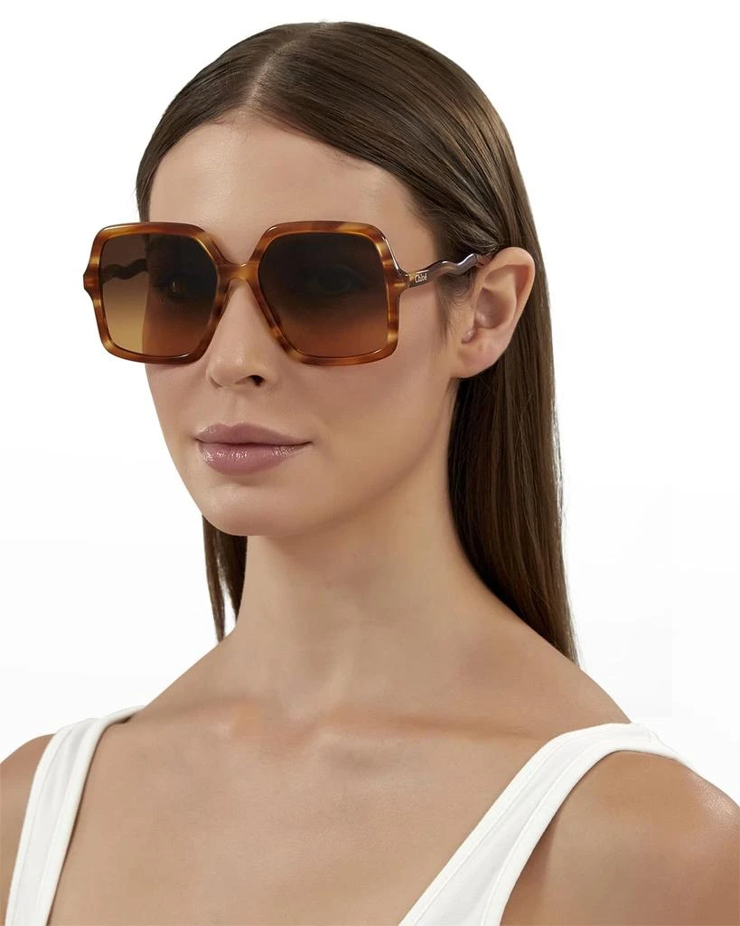 商品Chloé|Wavy Rectangle Acetate Sunglasses,价格¥2624,第2张图片详细描述