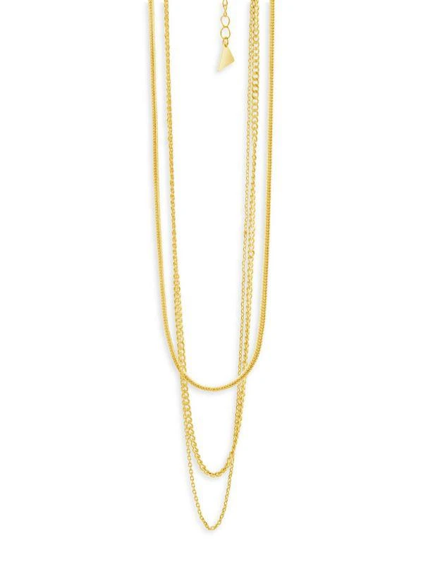 商品Sterling Forever|Brenna 14K Goldplated Layered Chain Necklace,价格¥287,第1张图片