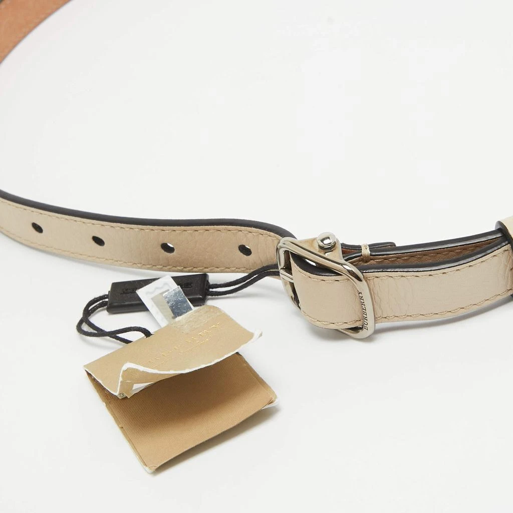 商品Burberry|Burberry Off White Leather Crystals Dover Slim Buckle Belt 85CM,价格¥3171,第3张图片详细描述