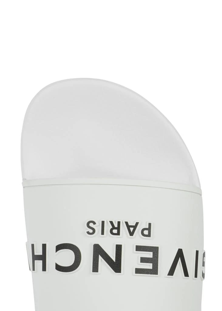 商品Givenchy|White logo rubber sliders,价格¥1376,第4张图片详细描述