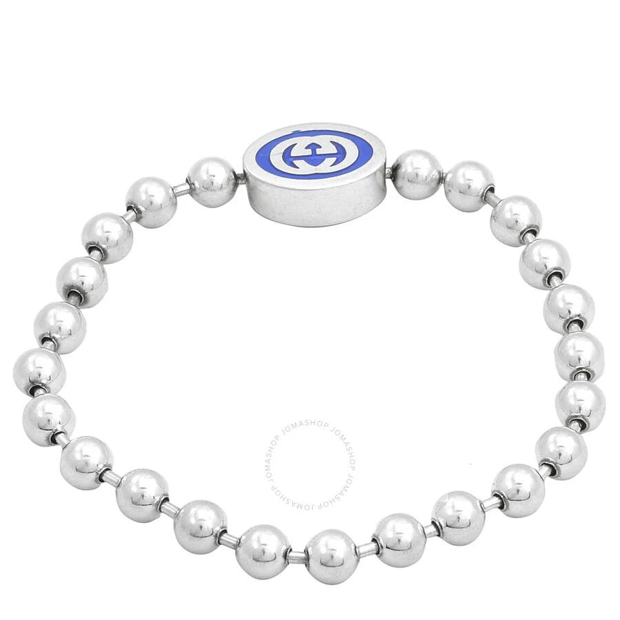 商品Gucci|Interlocking G Boule Chain Sterling Silver Blue Enamel Bracelet Yba753437001,价格¥2021,第3张图片详细描述