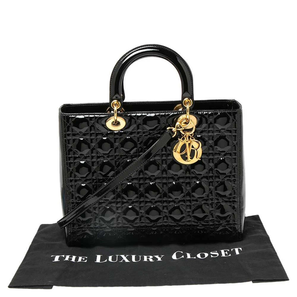 Dior Black Cannage Patent Leather Large Lady Dior Tote 商品