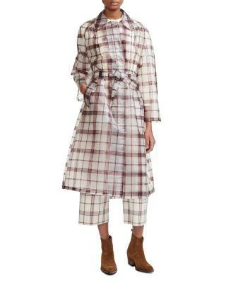 商品Maje|Guarette Check Trench Coat,价格¥1261,第1张图片