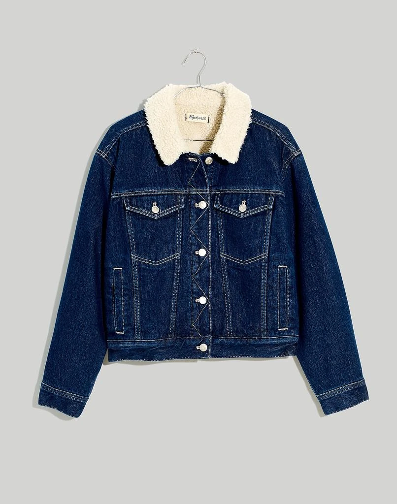 The Cropped Oversized Trucker Jean Jacket: Sherpa Collar Edition 商品