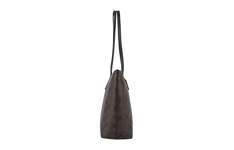 商品[国内直发] Coach|蔻驰 Zip Top 30 老花 PVC 托特包Tote包购物袋单肩包 大号 女款 深棕色,价格¥1228,第5张图片详细描述