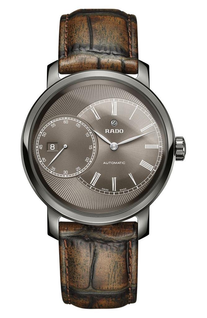 商品Rado|Men's DiaMaster Automatic Swiss Croc Embossed Leather Strap Watch, 43mm,价格¥13368,第1张图片