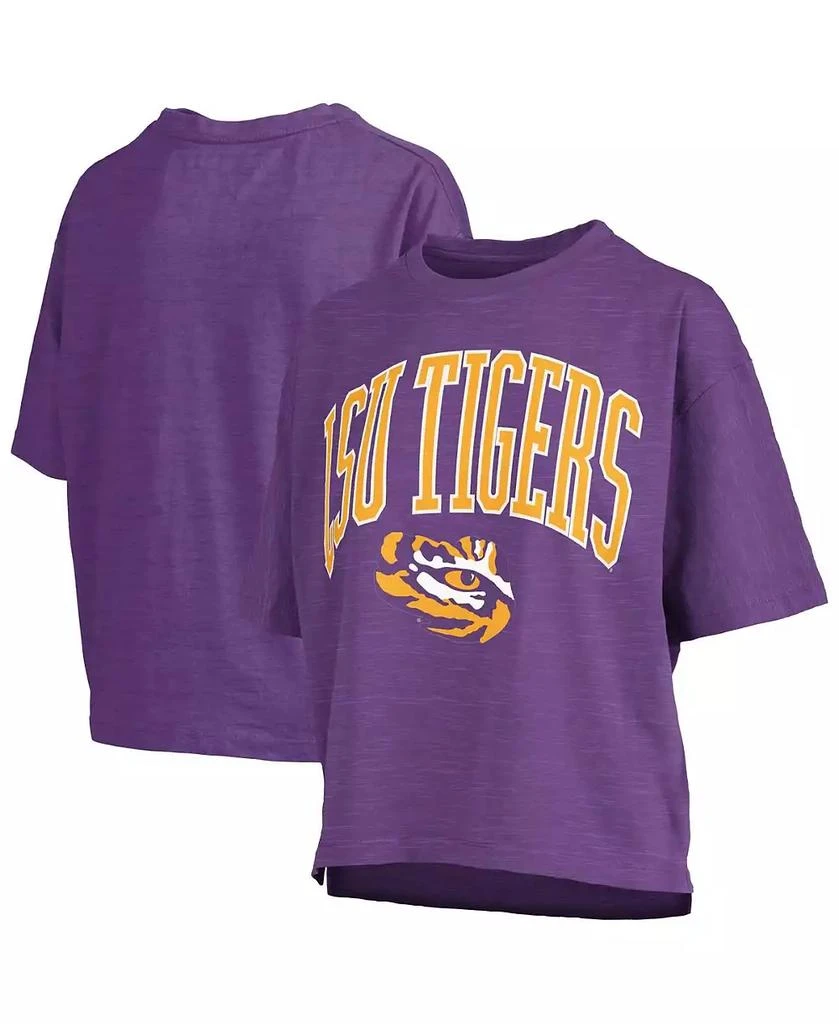 商品Pressbox|Women's Purple LSU Tigers Nelson Arch Over Logo Waist Length Oversized Slub T-Shirt,价格¥334,第1张图片