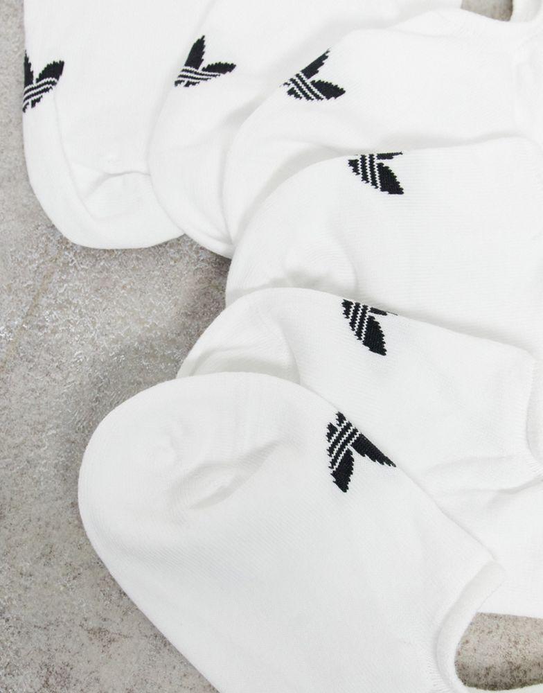 商品Adidas|adidas Originals adicolor Trefoil 3 pack no show socks in white,价格¥71,第4张图片详细描述