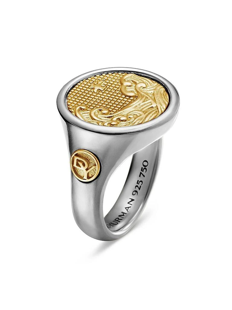 商品David Yurman|Water and Fire Duality Signet Ring in Sterling Silver,价格¥28108,第2张图片详细描述
