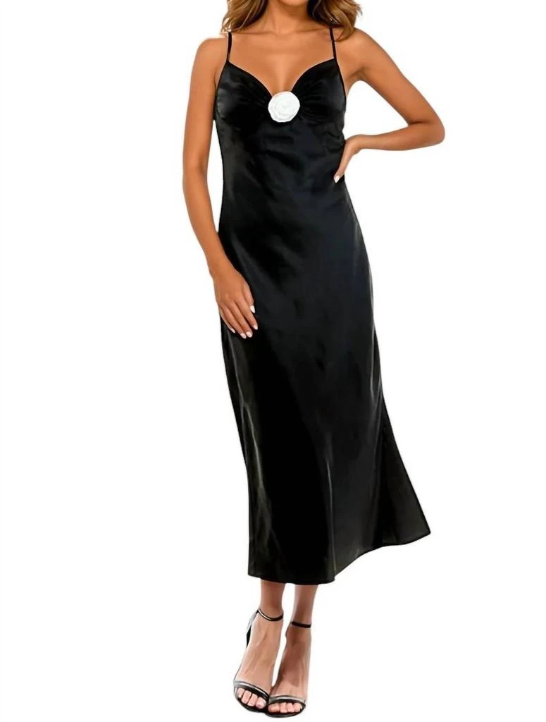 商品ACOA|Roselle Satin Maxi Dress In Black,价格¥457,第1张图片