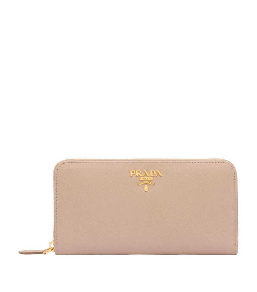 商品Prada|Large Saffiano Leather Zip-Up Wallet,价格¥7535,第1张图片