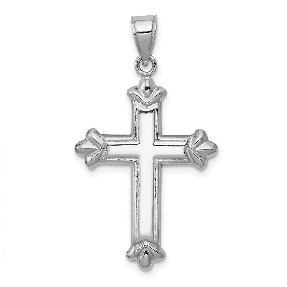 商品Diamond2Deal|14k White Gold Reversible Diamond-cut Cross Pendant,价格¥1703,第4张图片详细描述