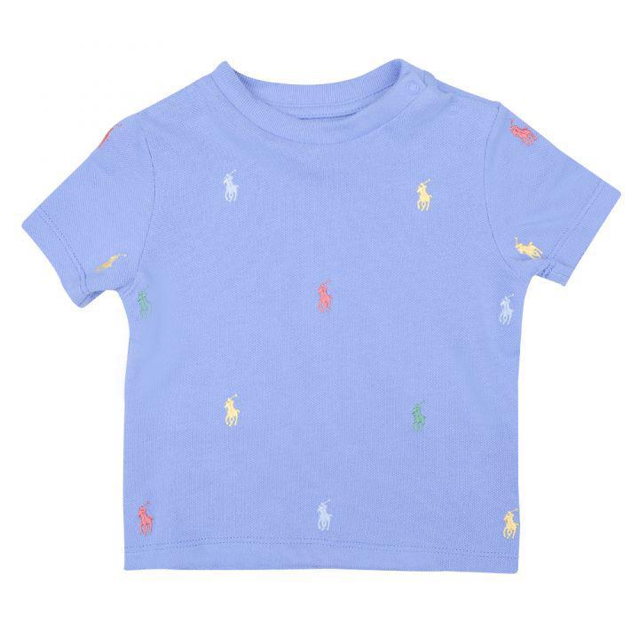 商品Ralph Lauren|Blue Repeat Pony Logo Short Sleeve T Shirt,价格¥367-¥428,第5张图片详细描述