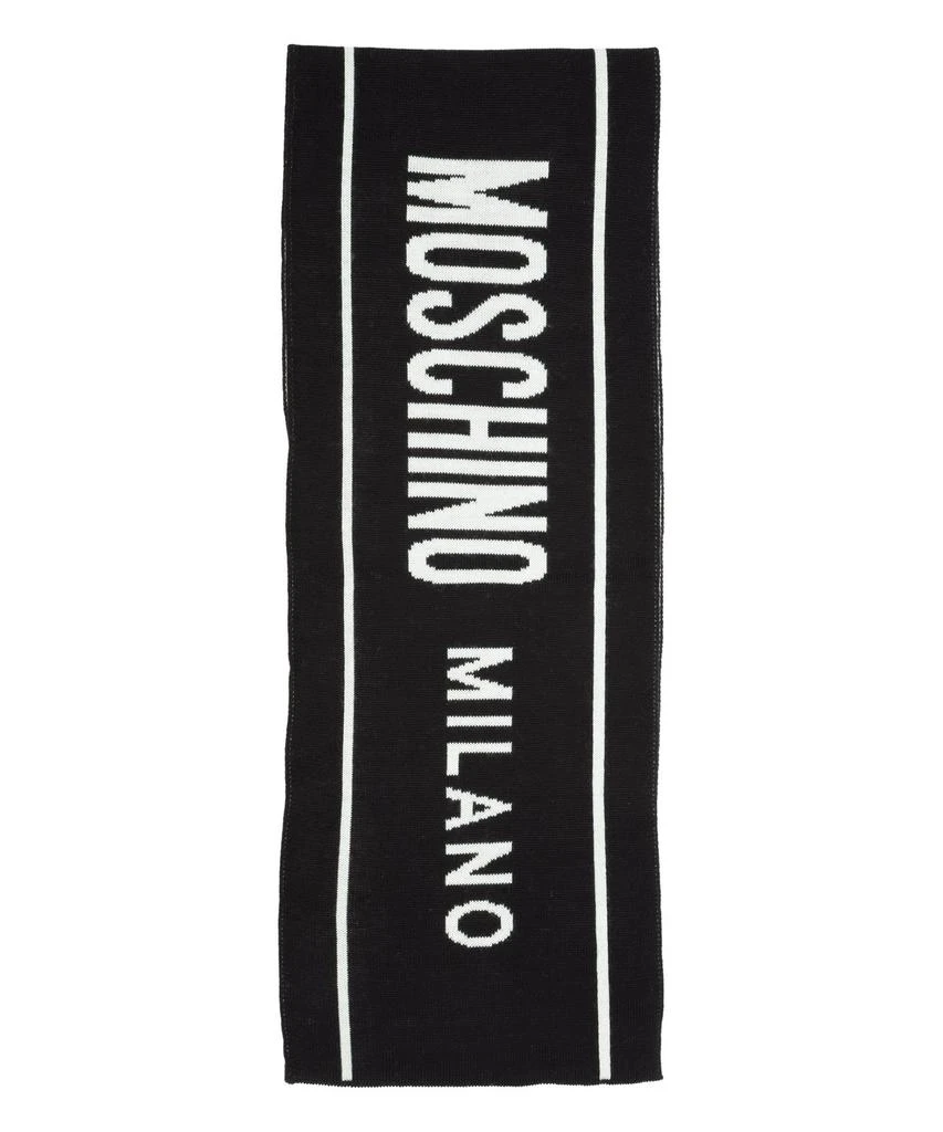 商品Moschino|Moschino Logo Intarsia Finished Edge Scarf,价格¥462,第2张图片详细描述