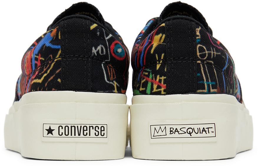 商品Converse|Black Jean-Michel Basquiat Edition Skidgrip Sneakers,价格¥867,第6张图片详细描述