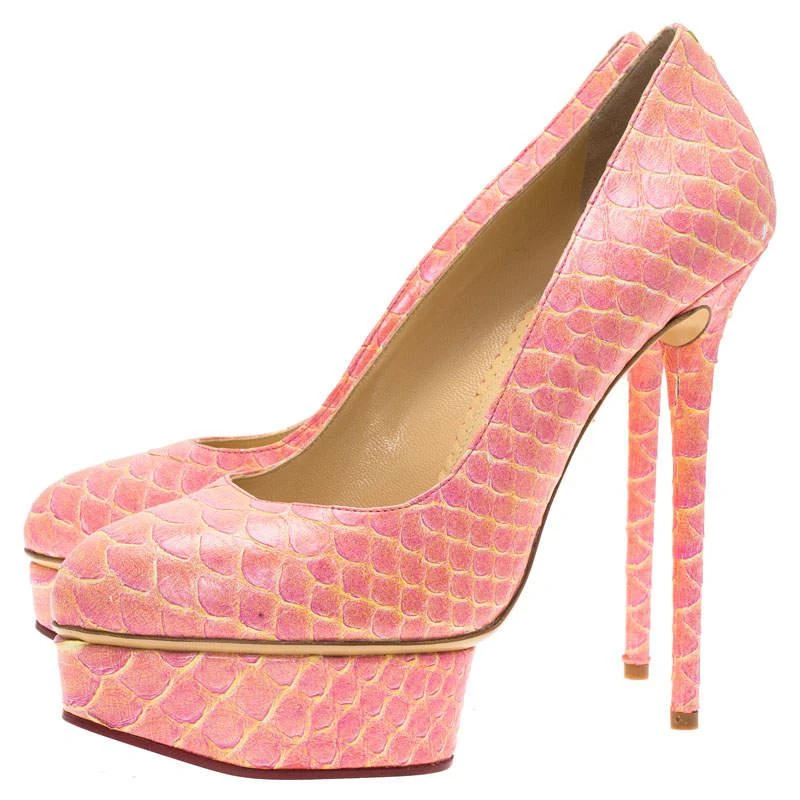 商品Charlotte Olympia|Charlotte Olympia Pink Python Priscilla Platform Pumps Size 40,价格¥704,第4张图片详细描述