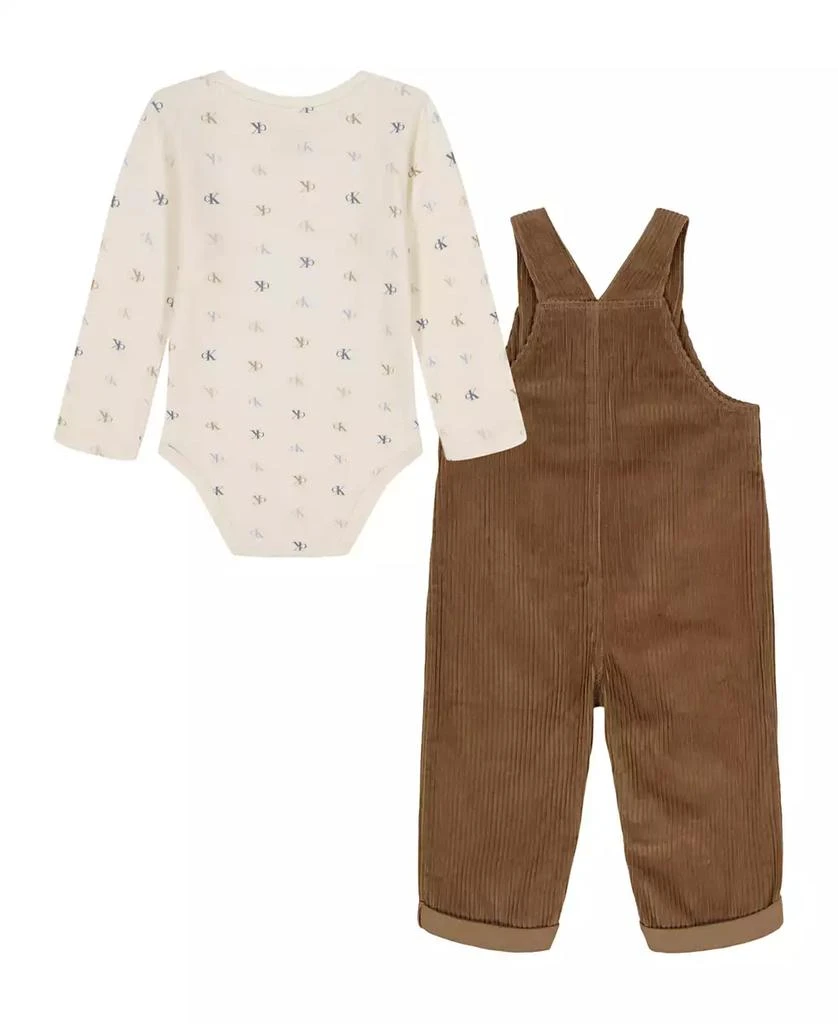商品Calvin Klein|Baby Boys 2-Piece Bodysuit and Overall Set,价格¥155,第2张图片详细描述