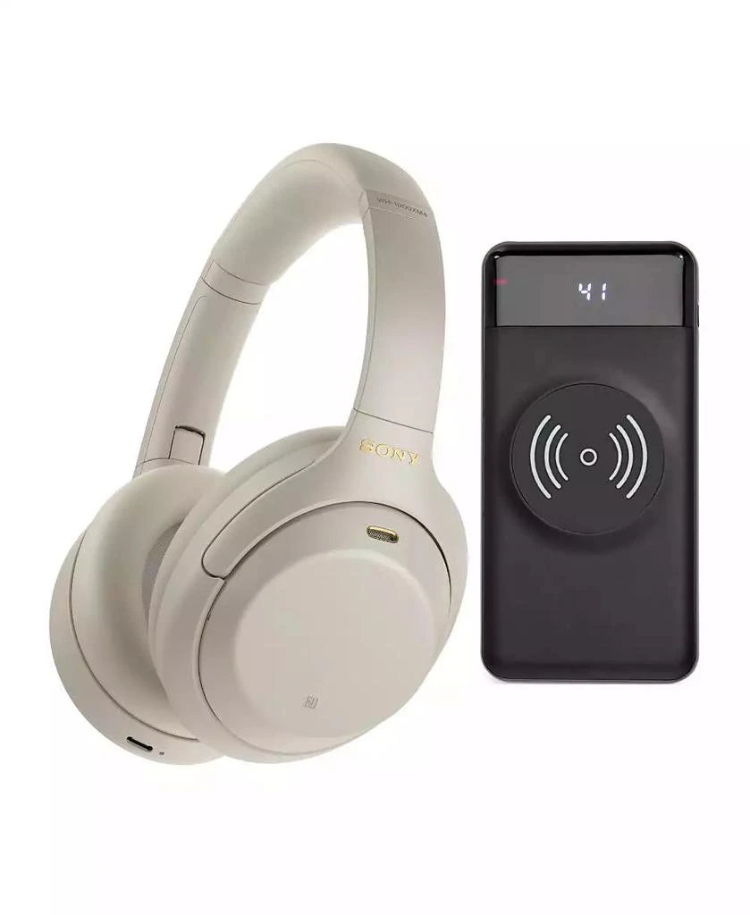 商品SONY|WH-1000XM4 Wireless Noise Canceling Over-Ear Headphones (Silver) Bundle,价格¥2603,第1张图片