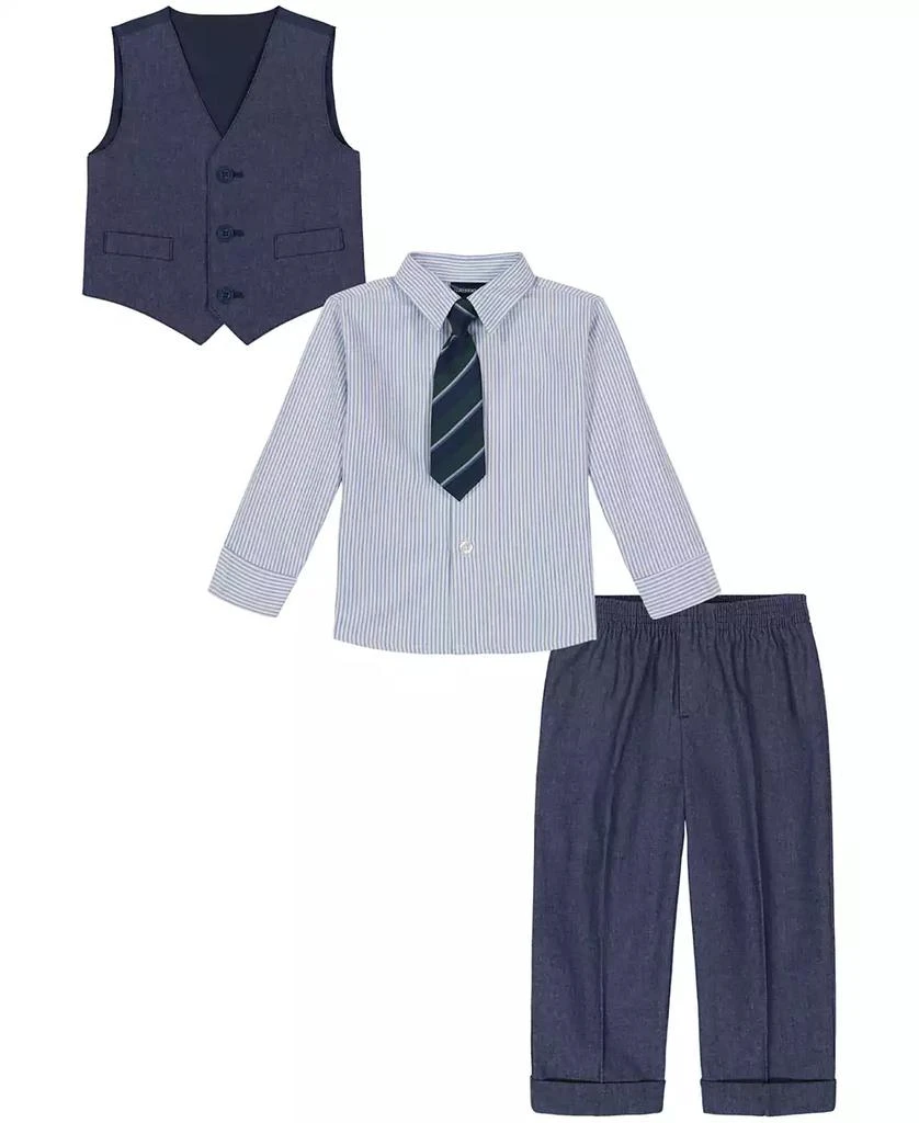 商品Nautica|Baby Boys Iridescent Twill Vest, Shirt, Tie and Pants Set,价格¥184,第2张图片详细描述