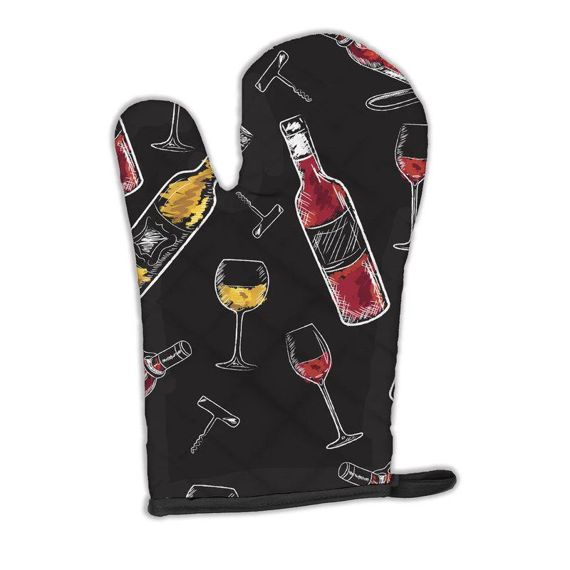 商品Caroline's Treasures|Red and White Wine on Black Oven Mitt,价格¥154,第1张图片