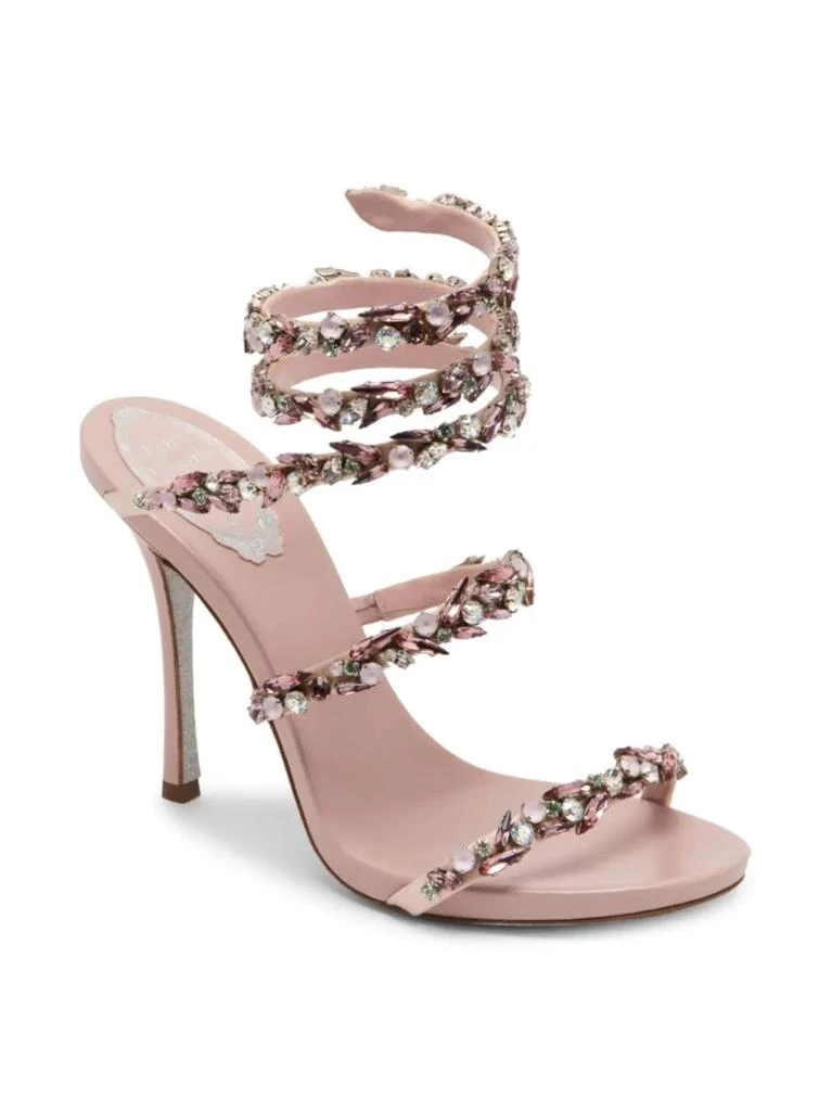 商品Rene Caovilla|Cleo Ankle-Wrap Crystal-Embellished Satin Sandals,价格¥4482,第2张图片详细描述