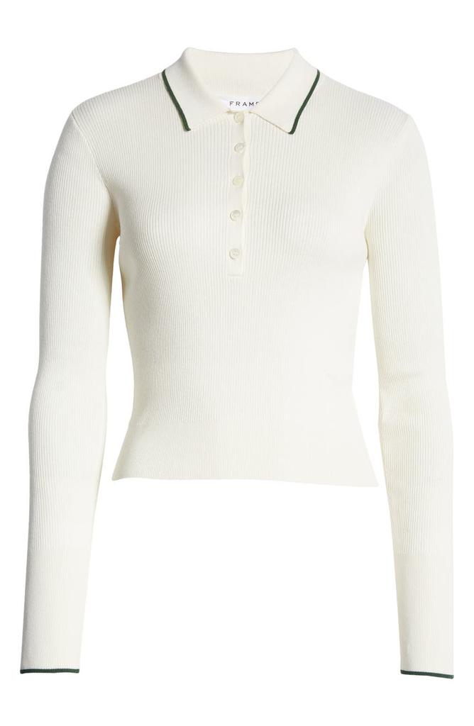 Shrunken Ribbed Silk & Cotton Polo Sweater商品第5张图片规格展示