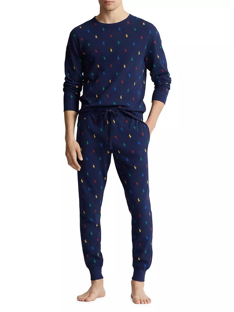 商品Ralph Lauren|Waffle-Knit Long-Sleeve Sleep Shirt,价格¥310,第2张图片详细描述