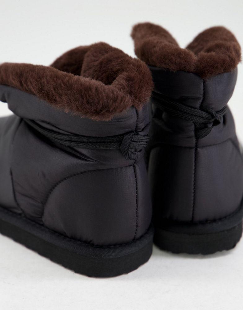 商品ASOS|ASOS DESIGN Zeke puffer slippers booties in black,价格¥83,第4张图片详细描述