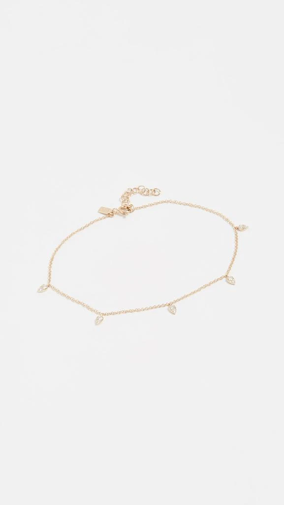 商品Effy|EF Collection 14k 钻石迷你泪滴链踝链,价格¥4479,第2张图片详细描述
