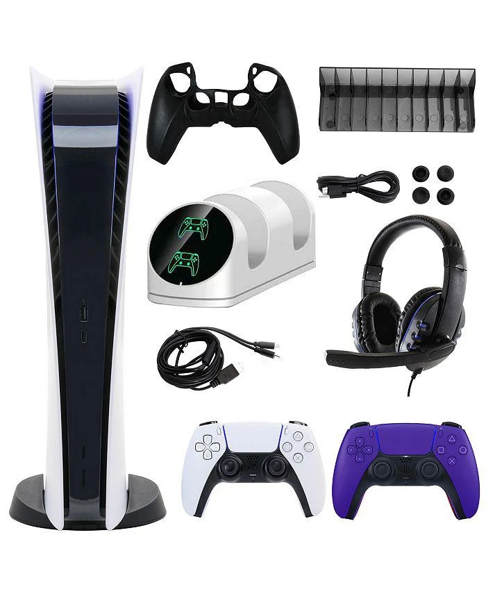 商品SONY|PS5 Digital Console with Extra Purple Dualsense Controller and Accessories Kit,价格¥5493,第1张图片详细描述