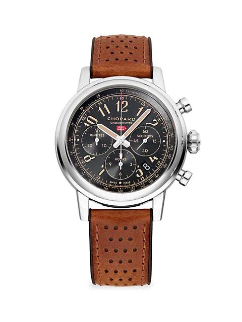 Mille Miglia Classic Chronograph Raticosa Stainless Steel & Leather Strap Watch商品第1张图片规格展示