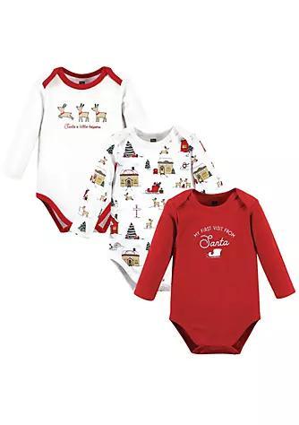 商品Hudson|Hudson Baby Unisex Baby Cotton Long-Sleeve Bodysuits, North Pole,价格¥119-¥127,第1张图片