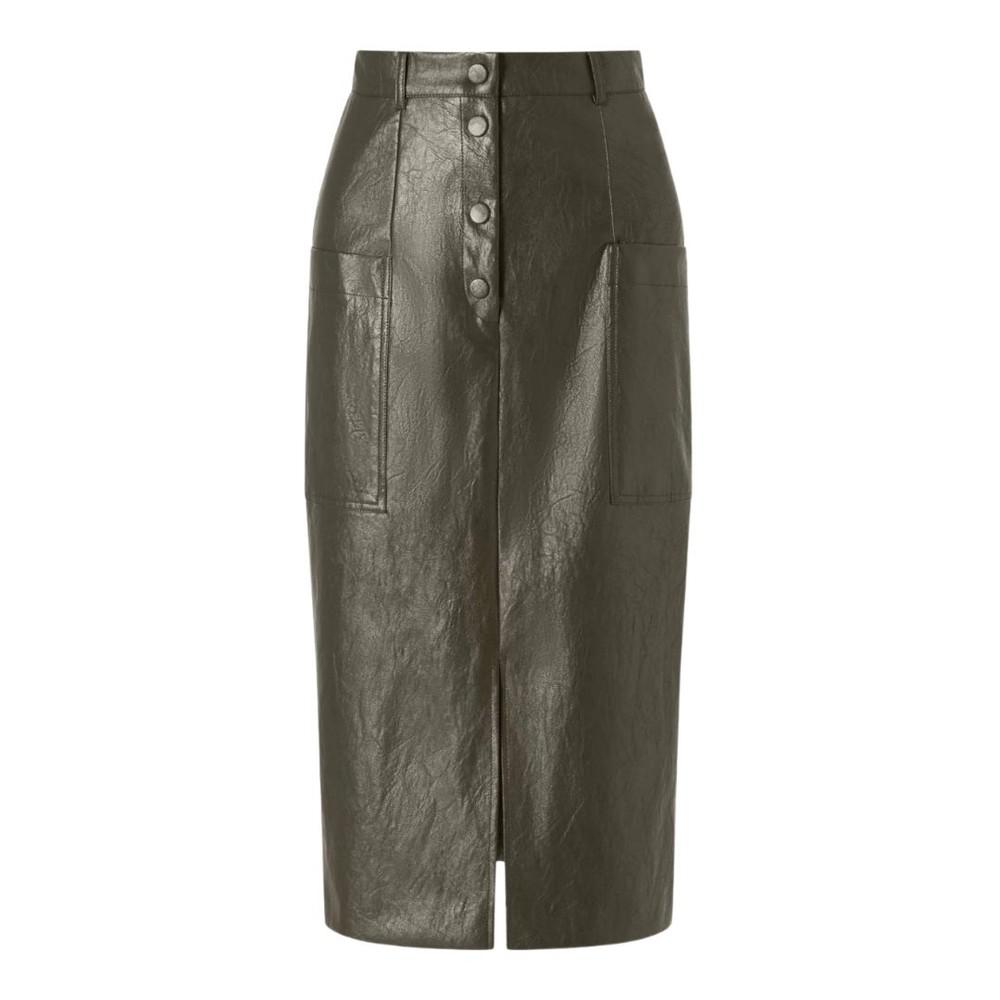 Marella Sequoia Faux Leather Skirt商品第1张图片规格展示