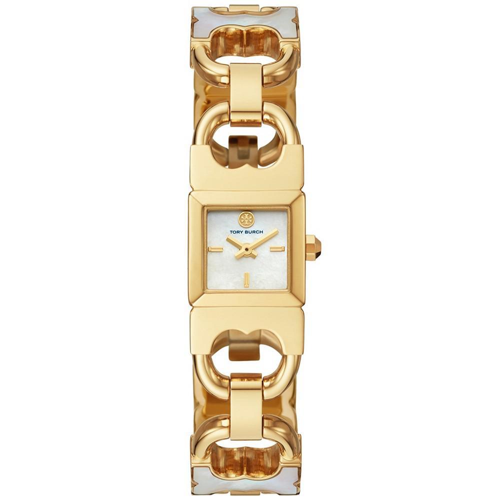 商品Tory Burch|Women's Double T-Link White & Gold-Tone Stainless Steel Bracelet Watch 22mm,价格¥2389,第4张图片详细描述