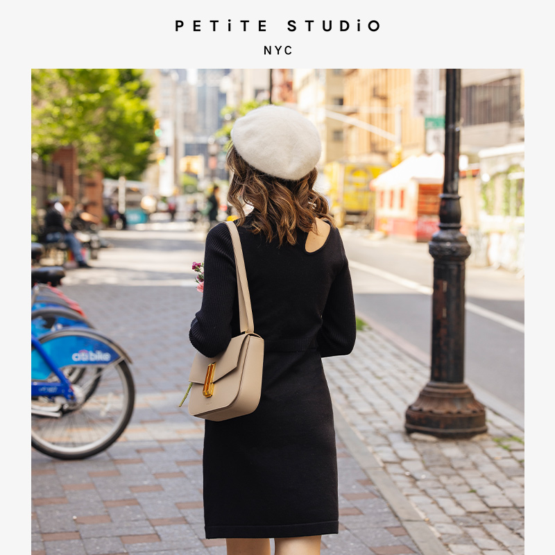 Saffron黑色修身肩部镂空高腰针织连衣裙 | Saffron Knit Dress - Black商品第4张图片规格展示