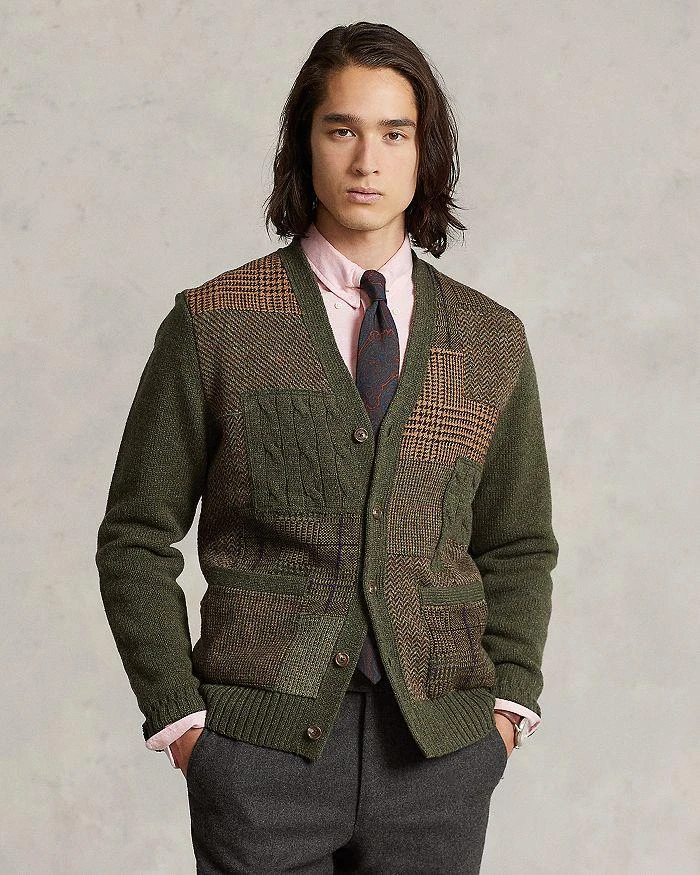 商品Ralph Lauren|Wool Patchwork Regular Fit V Neck Cardigan,价格¥4479,第5张图片详细描述