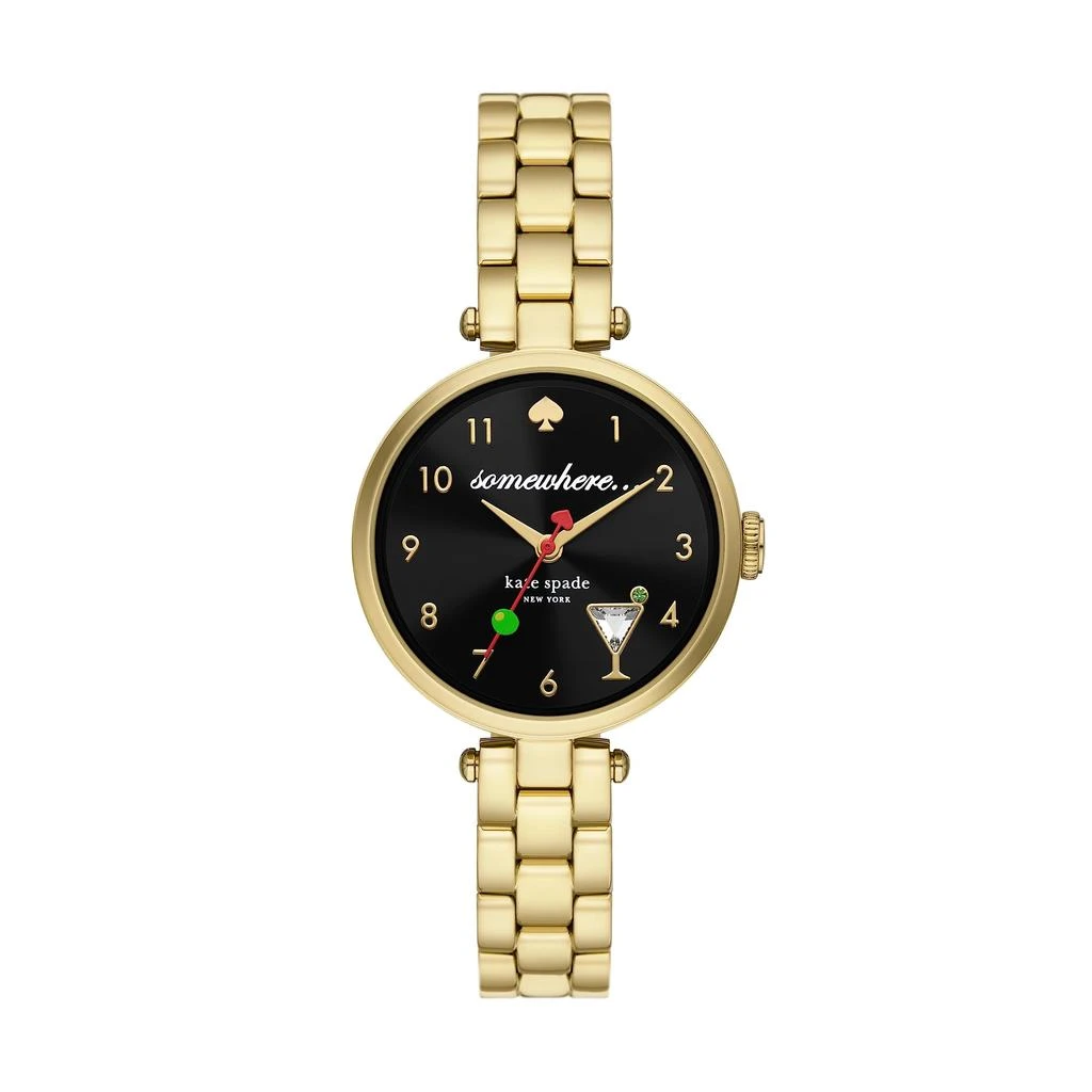 商品Kate Spade|Holland Three-Hand Gold-Tone Stainless Steel Watch - KSW1806,价格¥1055,第1张图片