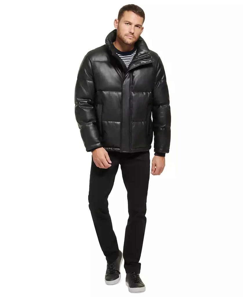 商品Calvin Klein|Men's Faux Leather Classic Puffer Jacket,价格¥789,第3张图片详细描述