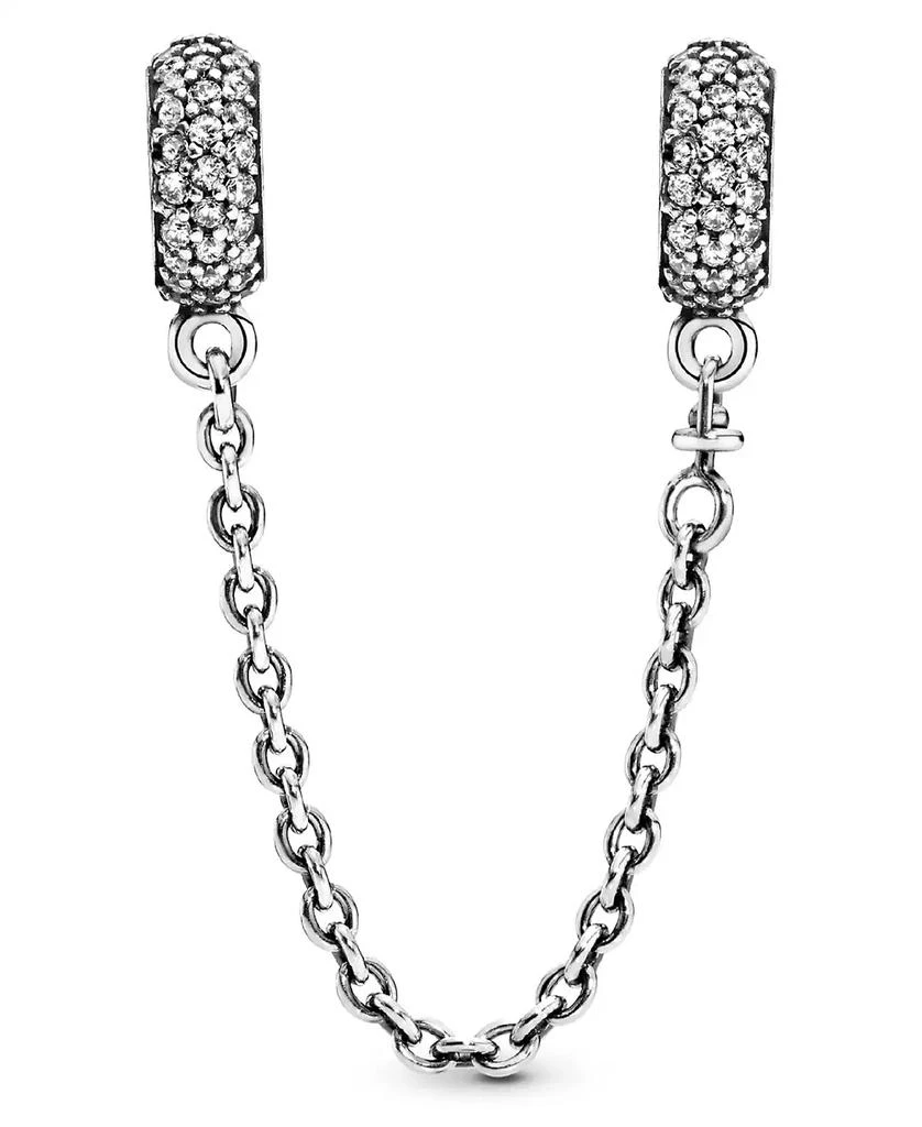 商品PANDORA|Sterling Silver Sparkling Pave Safety Chain Charm,价格¥624,第2张图片详细描述