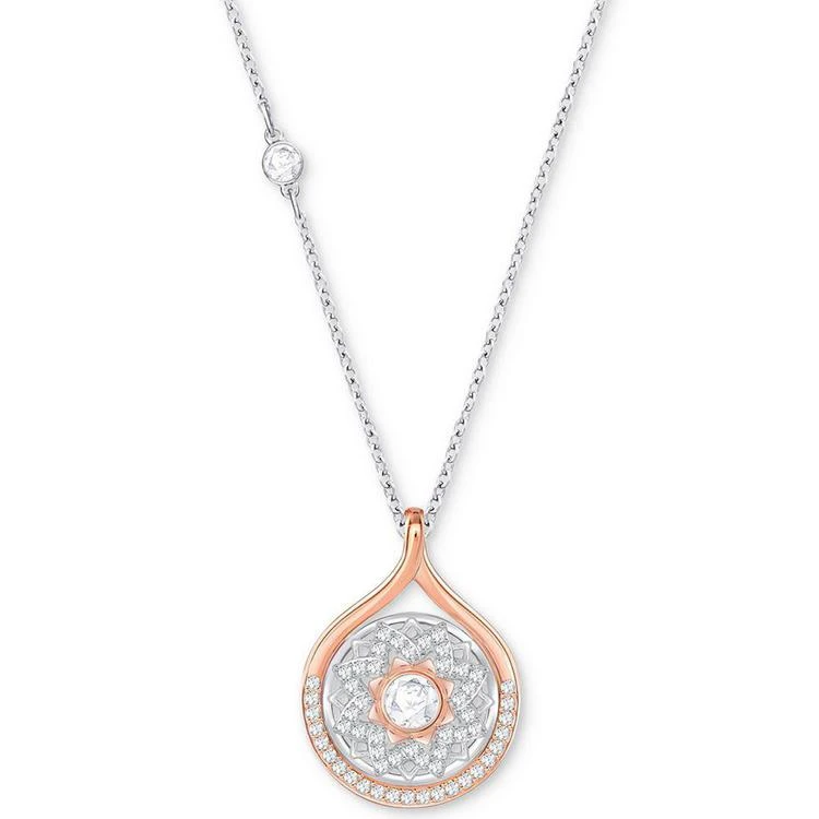 商品Swarovski|Two-Tone Crystal Lotus Flower Pendant Necklace,价格¥666,第1张图片