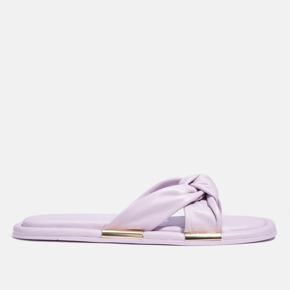 商品Coach|COACH WOMEN'S BROOKLYN LEATHER SANDALS - VIOLET,价格¥452,第1张图片