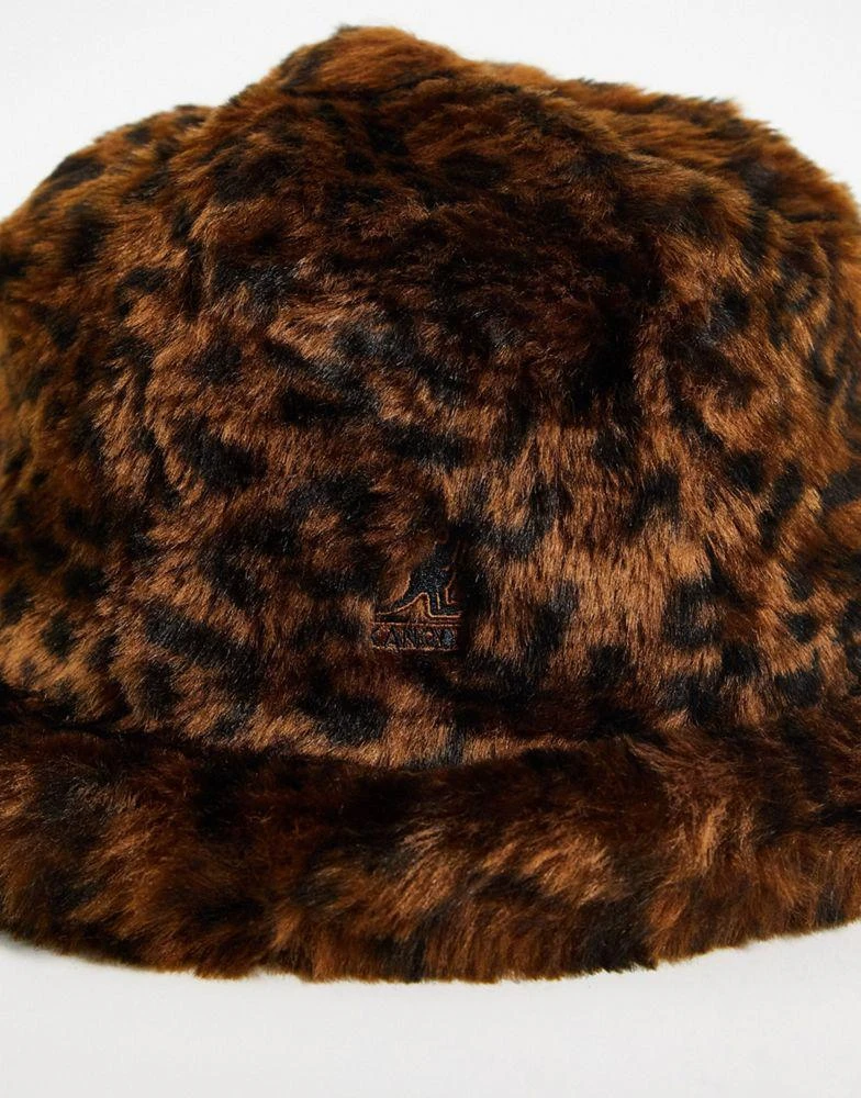 商品Kangol|Kangol faux fur casual bucket hat in leopard,价格¥610,第4张图片详细描述