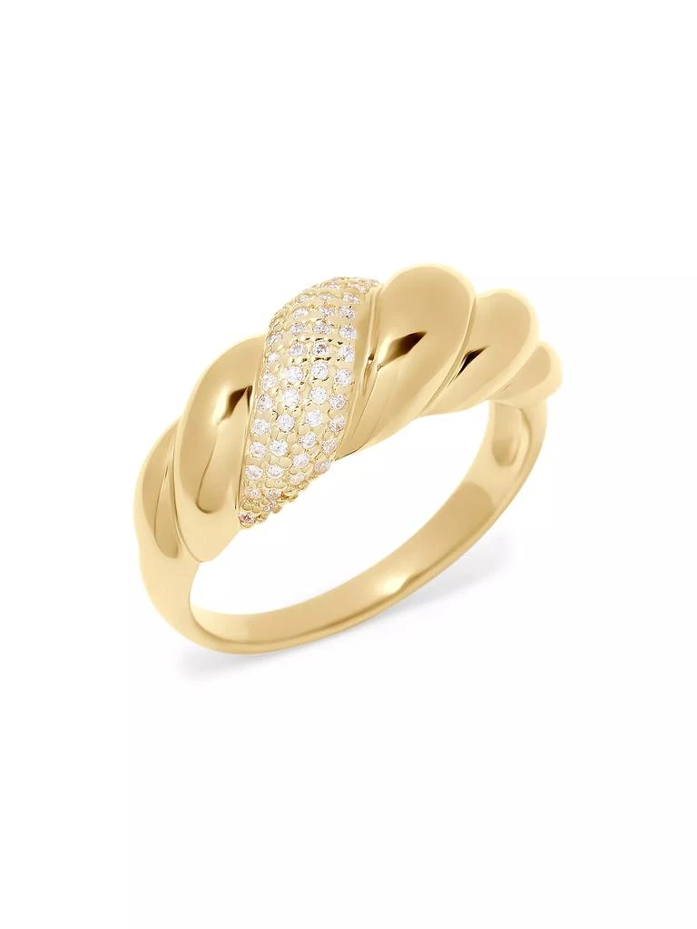 商品brook & york|Lex 14K-Yellow-Gold Vermeil & Cubic Zirconia Twist Ring,价格¥735,第1张图片