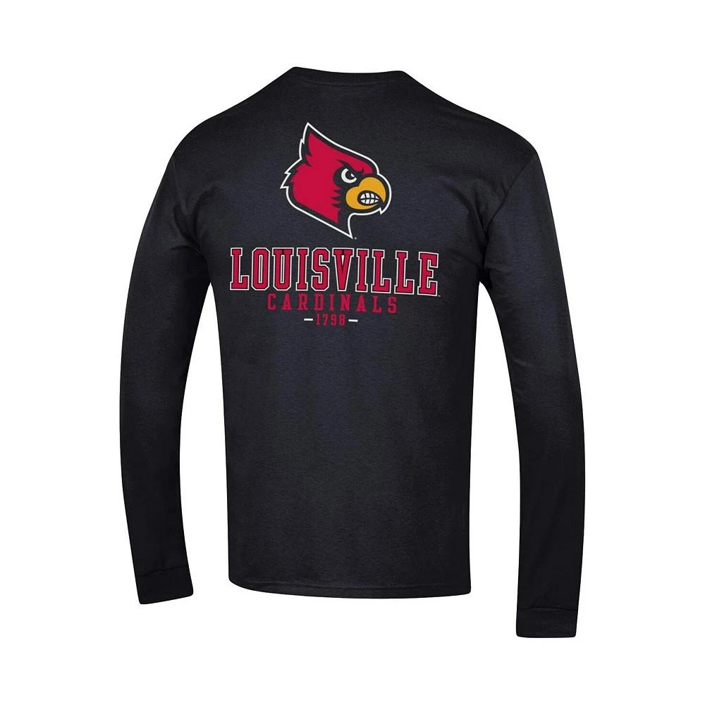 商品CHAMPION|Men's Black Louisville Cardinals Team Stack Long Sleeve T-shirt,价格¥295,第3张图片详细描述