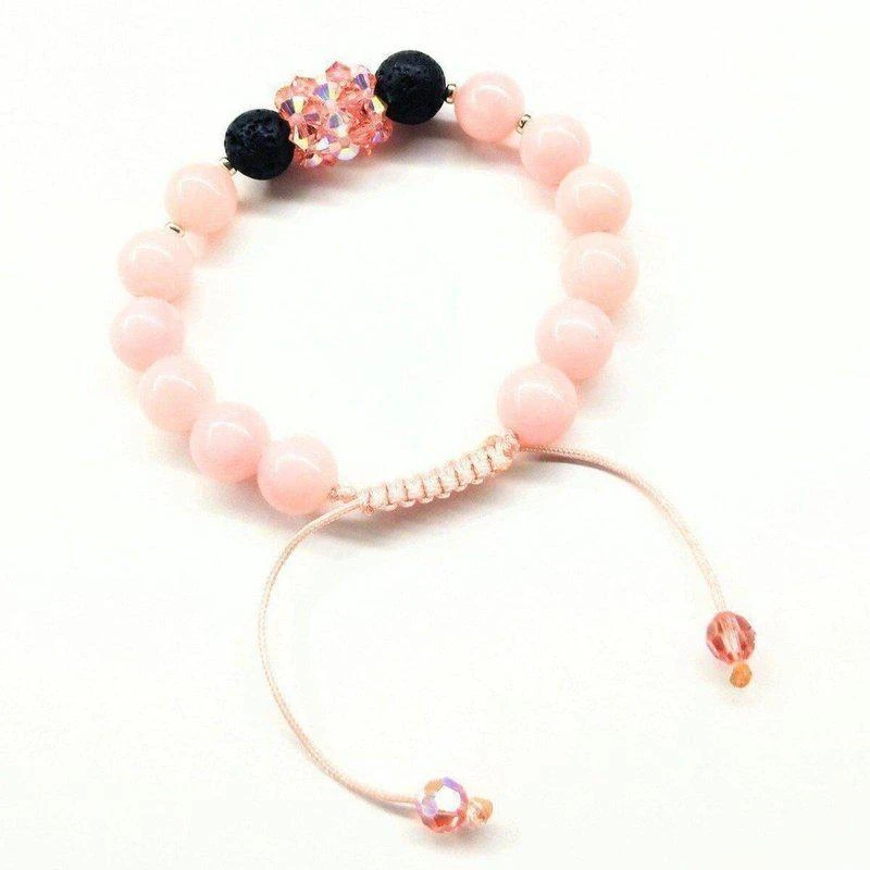 商品Alexa Martha Designs|Glamorous Peach Corral Jade Gemstone Crystal Lava Rock Bracelet,价格¥620,第1张图片