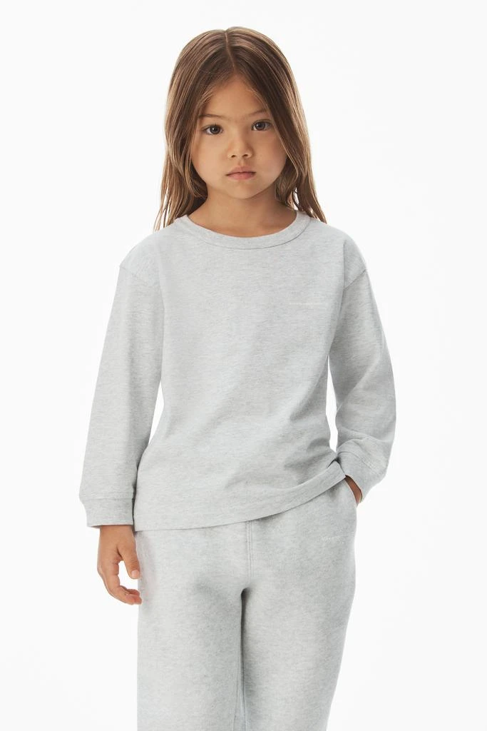 商品Alexander Wang|Kids Logo Long Sleeve Tee In Essential Jersey,价格¥626,第1张图片